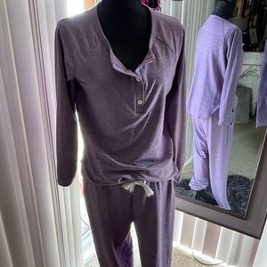 Purple athleisure outfit